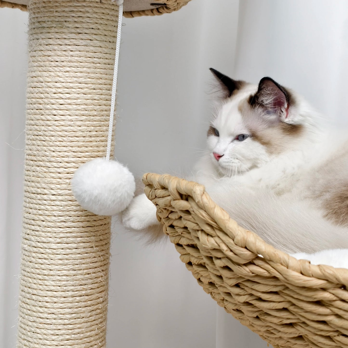 3-Tier Cat Tree Padded Plush Napping Perches Sisal Rope Scratching Posts and Hanging Toy