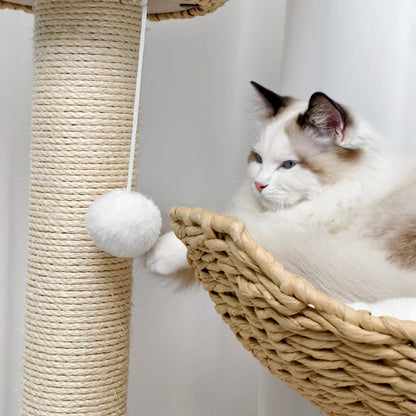 3-Tier Cat Tree Padded Plush Napping Perches Sisal Rope Scratching Posts and Hanging Toy