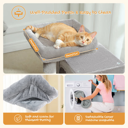 Large Cat Tree for Indoor Cats with Sisal Scratching Post