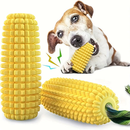 Indestructible Dog Chew Toy Heavy-Duty Rubber Corn Grain Texture for Medium/ Large Dogs/ Puppies/ Powerful Chewers