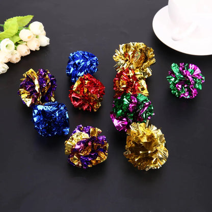 12pcs Shiny Paper Balls Assorted