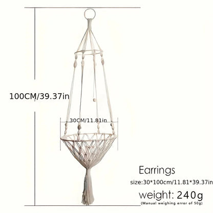 Extra Large Hand-woven Cotton Rope Cat Hammock 40cm/15.75in Super Load-bearing Durable Fits 2 Cats